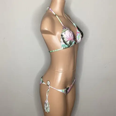 PilyQ New. PQ tropical beaded teeny bikini. L-top/M-bottom. Retails $ 168