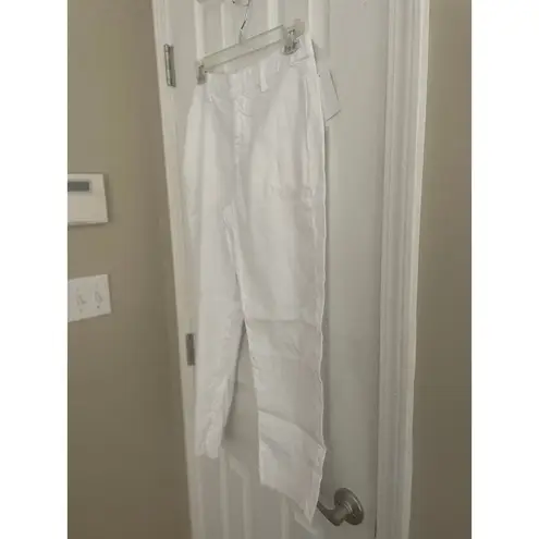 Frank & Eileen Pants Cotton Flax Twill Wicklow Italian Chino Chalk Slacks A48 White Size 6