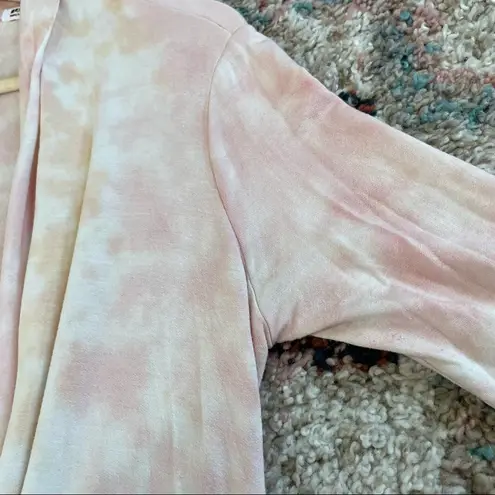 LA Made  Iris tie dye pink open cardigan