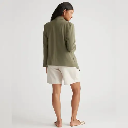 Quince Olive Green Stretch Crepe Women's Open Blazer Size Large