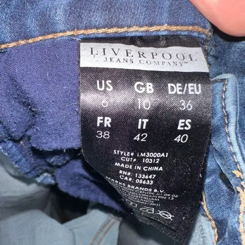 Liverpool Jeans Company Liverpool Sadie straight leg distressed normcore size 6 jeans