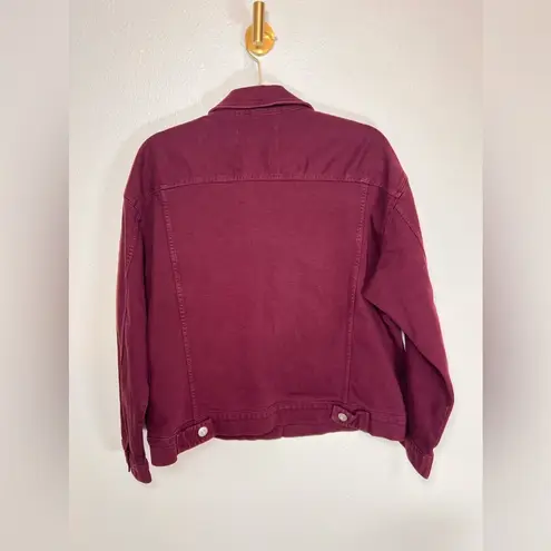 3x1 Oversized Classic Burgundy Denim Jacket Size S