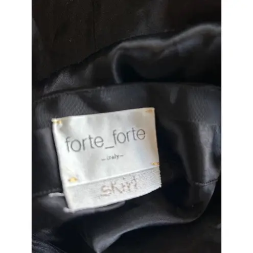Forte Forte Satin High Waist Midi Skirt Black Womens Size 1 Small