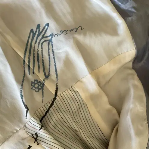 Union Satin Short Sleeve Fitted Blazer Size Small Grey Gray