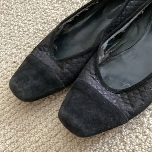 Bandolino Vintage Flats Ballet Suede Leather Women’s Size 8 Shoes Formal Black