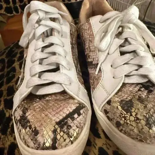 Soda White and Gold Sneakers