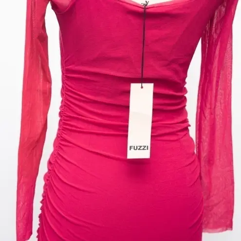 Fuzzi. Rusched Bodycon Dress. Pink Size XS