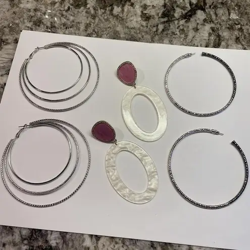 Sugarfix Lot Of 3 Large Statement Costume Earrings Pierced Dangle / Hoop 1