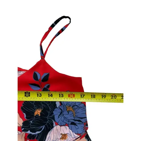 Rachel Roy Red Floral Adjustable Strap Top Size M 39-16