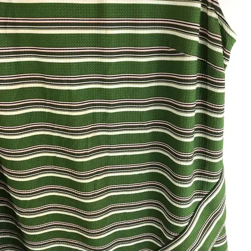 Hutch Womens Sundress Sleeveless Striped Crew Neck Back Zip Green 2X