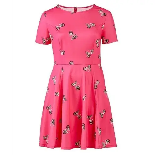 Unique Vintage X GB Sunflower Bikes Pink Fit-And-Flare Dress, size 1X