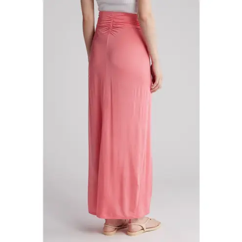 ALC Frank ALC Skirt Aureta Maxi Pink Ruched Slinky Stretch High Rise Slip Midi Size Small