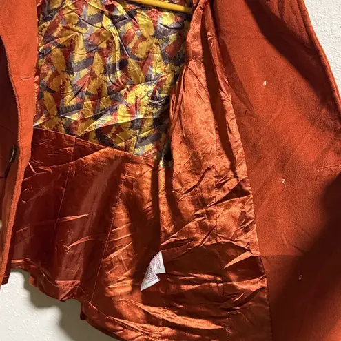 Hydraulic Double Breasted Rust Orange Women's Peacoat Jacket Medium