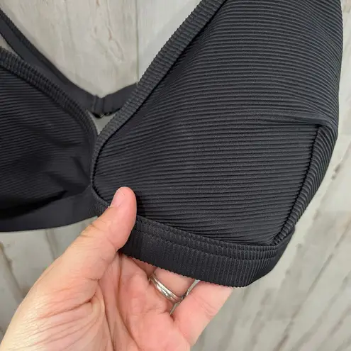 New! JCrew Black Ribbed Triangle Bikini Top Womens Size 3X BH483