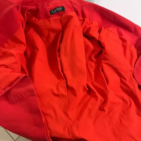 Lauren Ralph Lauren Black Label Blazer Jacket Womens Orange Cotton Blend Career Size M