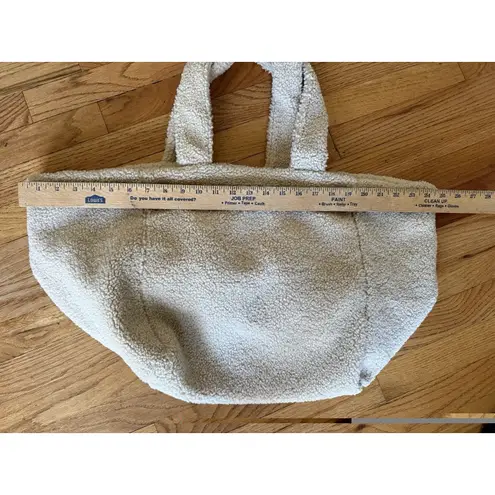 POOLSIDE THE SLOUCHY TEDDY TOTE Cream HTF Sherpa Large Purse
