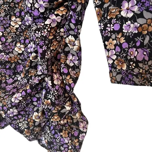 VERO MODA Isa Floral Print Long Sleeve Mini Dress Women’s Size S Ruched NWT