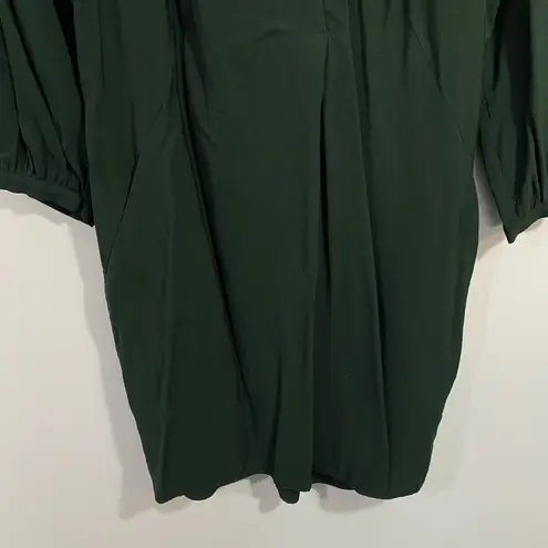 Whistles Women's Dark Green Long Sleeve Enora Dress Size S Minimalist