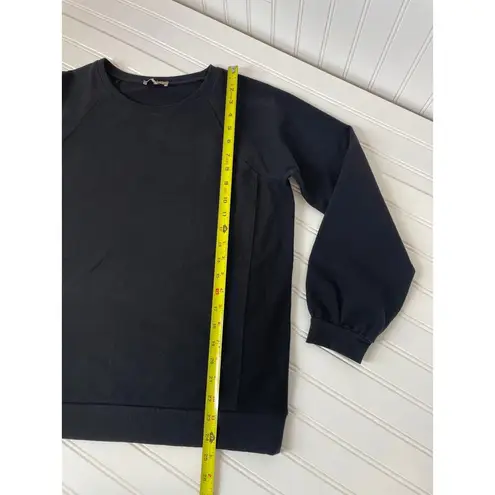 LILLA P Womens Black Crewneck Pullover Sweatshirt Athleisure Size S