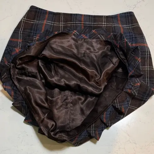 CAbi  Plaid Women's Skirt in Blue and Brown.