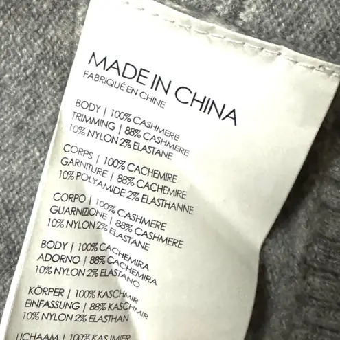 Club Monaco 100% Cashmere Striped Poncho Wrap Gray Open-Front One Size