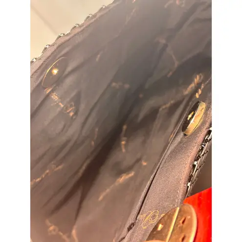 Vintage Whiting and Davis Black Metal Mesh Clutch Bag Lucite Handle Retro