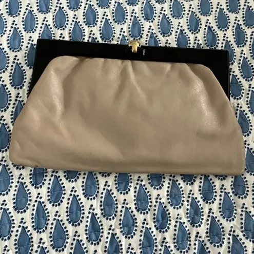 Macy's Vintage Made in Italy for Macy’s Taupe Leather‎ Clutch