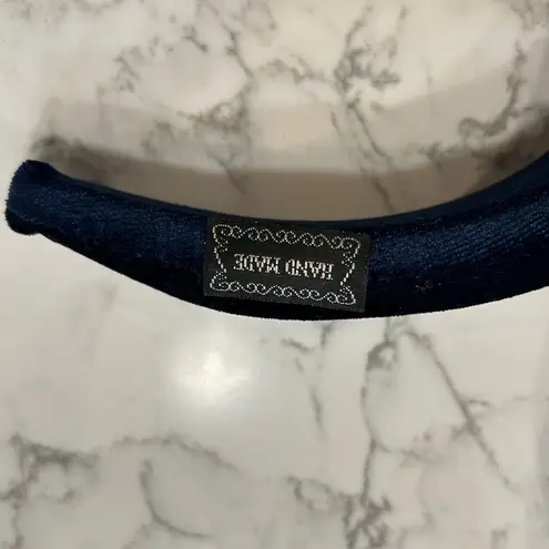 Lot of 3 Blue Headbands Knotted & Thick Velvet Spongey