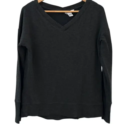 Athleta  Coaster Luxe V-Neck Sweatshirt Darkest Gray Size Small