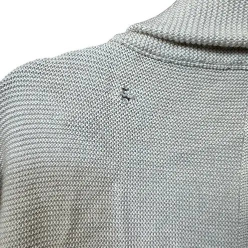 MM Lafleur Open Cardigan Sweater M/L Beige 100% Merino Wool Oversized Shawl Size L