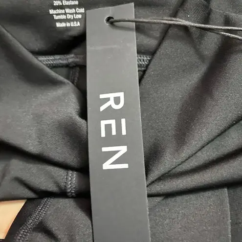 Ren Active Revolve X Size M Leggings Black Cream Red High Rise Logo Full Length