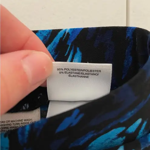 Kasper EUC | Vintage women’s blue patterned pull on midi skirt — size 2X