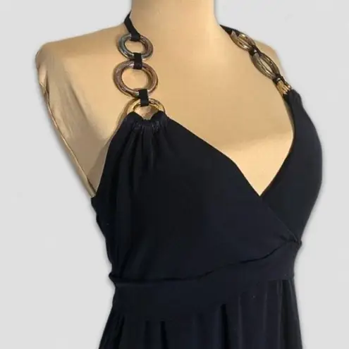 Boston Proper Navy Blue Halter A Line Dress Size 6