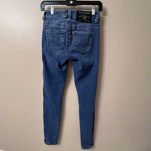 True Religion Women's Halle Big T BIG T Mid Rise Skinny Jean Sz 25 Blue Denim