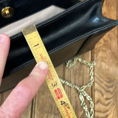 Banana Republic  Elegant Black Leather envelope, Shoulder Bag gold chain strap