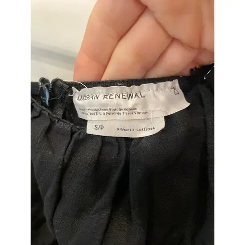 Urban Renewal Black EcoVero Linen Mini Dress and Sage Waffle Knit SunDress, S