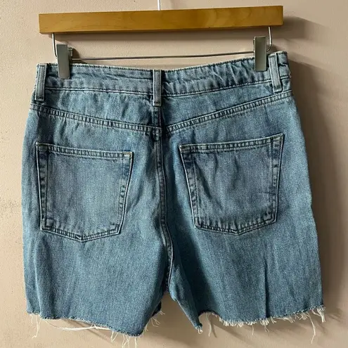 Topshop  Medium Wash Cutoff Mom Jean Shorts