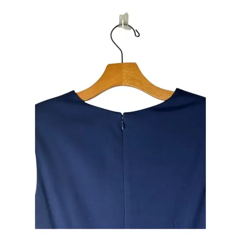 Kay Unger Dress Women 2 Navy Blue Sleeveless Sheath Career Cocktail Party Luxury