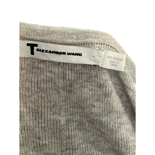 Alexander Wang T Long Sleeve Asymmetrical Sweater Women Size Medium Gray Light