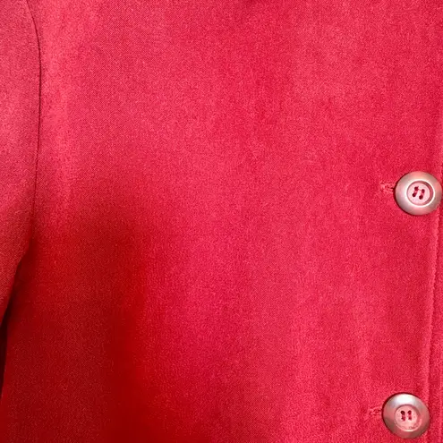 Briggs New York Briggs Red Faux Suede Button Front Shirt Jacket Vintage Y2K Quiet Luxury S
