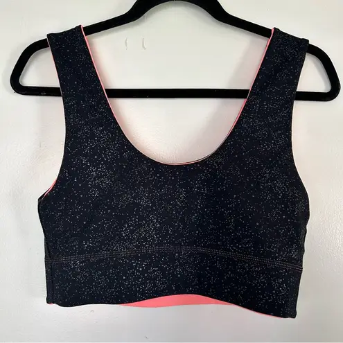 Fabletics Harlow Reversible Shimmer Black Coral Sports Bra M