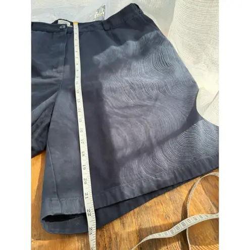 T5 L.L. Bean Original Fit Shorts Pleated High Waist Navy Blue Women's 20W