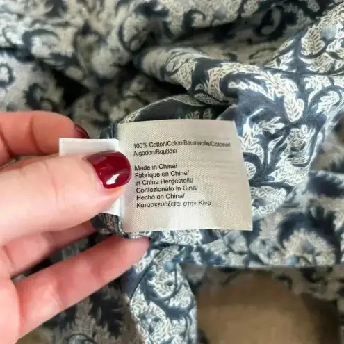 Brooks Brothers  Liberty Blue Paisley Print 100% Cotton Long Sleeve Dress Size M