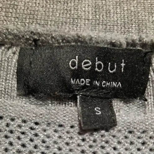 Debut  Open Front Gray Cardigan Size Small