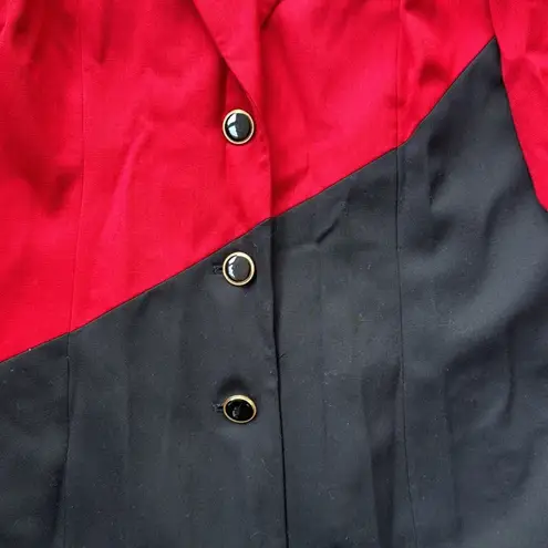 Vintage Morgan Miller Wool Blazer & Skirt Set Red Black 16