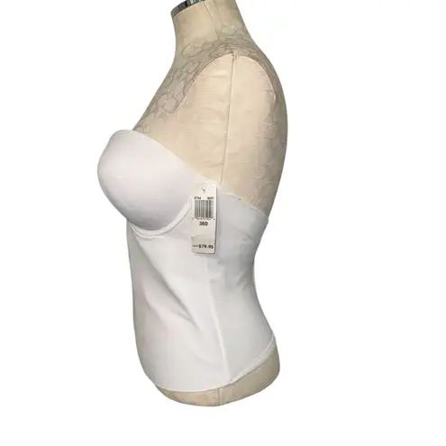 Felina Strapless Seamless Lightweight Bustier Bra in White Size 36D