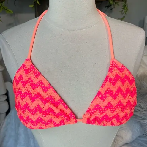 OP Colorful Coral Pink Textured Bikini Top