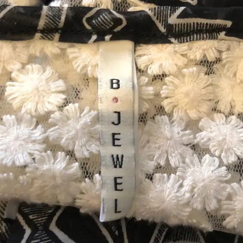 B Jewel B. Jewel Semi-Sheer Tank Top Lace Inset M