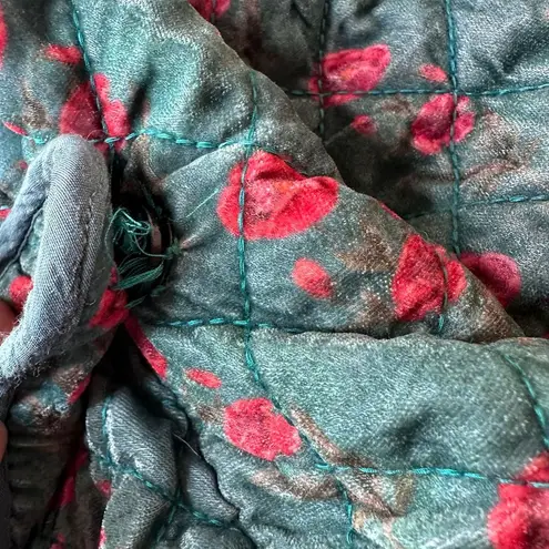 Ritu Kumar Teal Aneri Velvet Jacket Size Small Blue