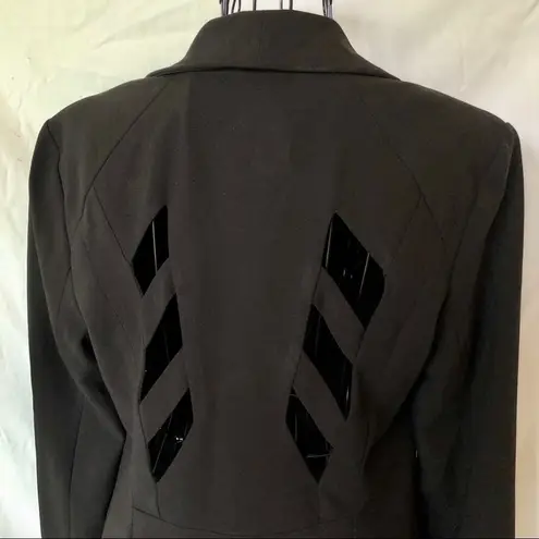 Carmen Marc Valvo Rayon Blend Cutout Blazer Black Size 6